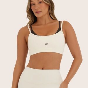 SET Active Airluxe Breath Move Bra and Shorts, Leche, XS